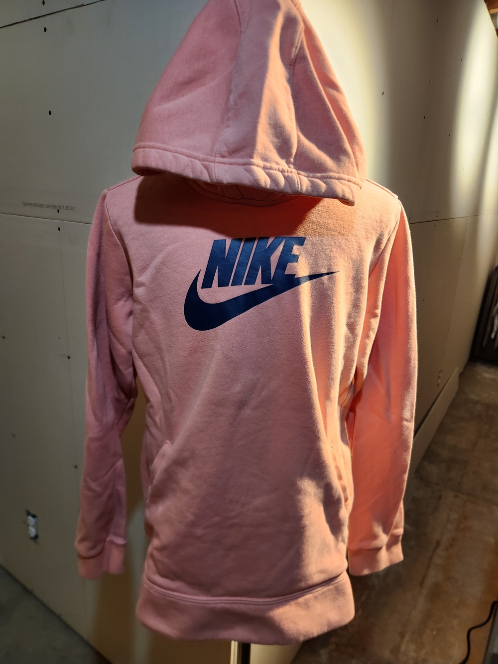 Nike Girls' Pink Hooded Sweatshirt with Swoosh Logo